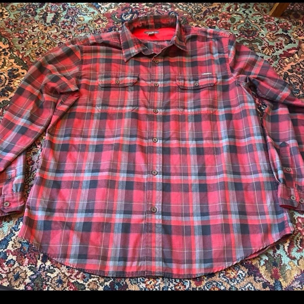 Eddie Bauer XL red Plaid Button Down Shirt
